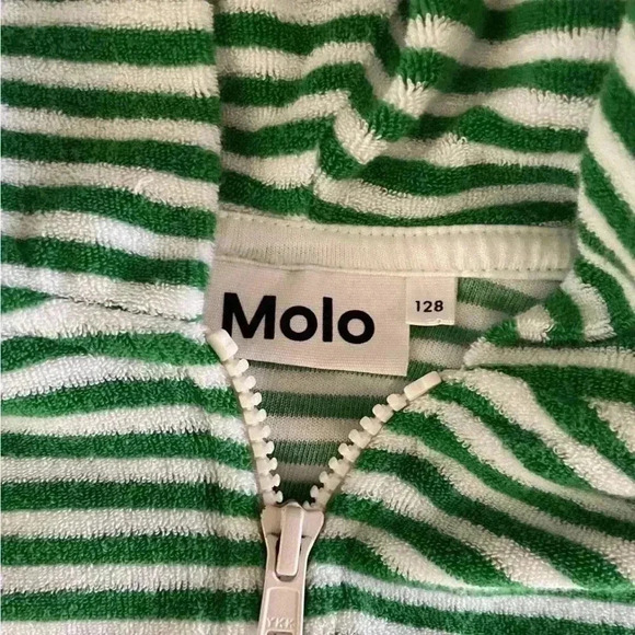 Molo Size 128 | 7-8 | Green Terry
Stripe Hoodie - Picture 3 of 4